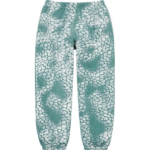 Supreme Bleached Leopard Sweatpant - Dusty Teal