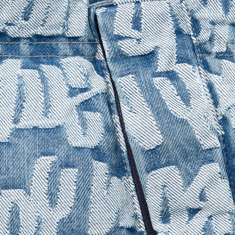 Supreme Fat Tip Jacquard Denim Puffer Jacket - Blue