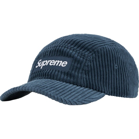 Supreme Corduroy Camp Cap - Light Navy