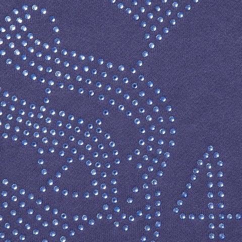 Supreme Rhinestone Zip Up Hooded Sweatshirt - Washed Navy