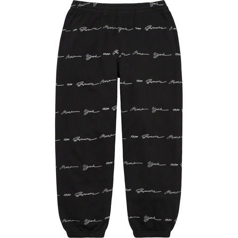 Supreme Script Stripe Sweatpant - Black