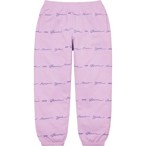 Supreme Script Stripe Sweatpant - Pale Purple
