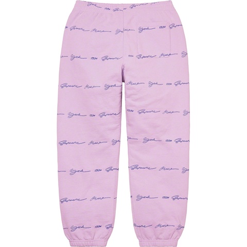 Supreme Script Stripe Sweatpant - Pale Purple