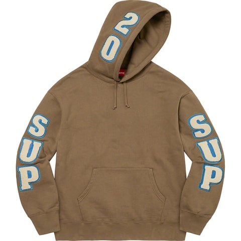 Supreme Supreme Team Chenille Hooded Sweatshirt - Olive Brown