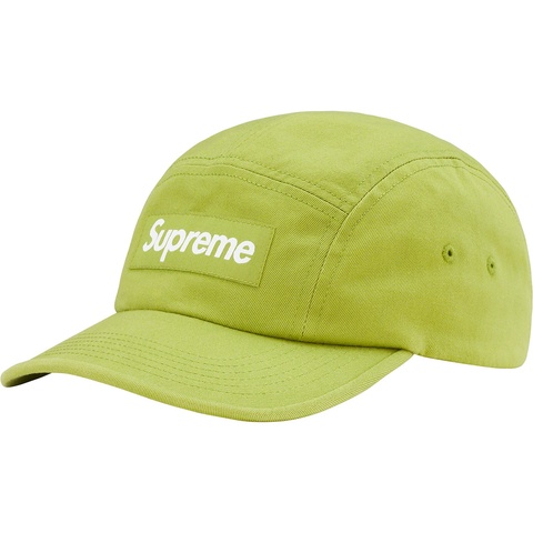 Supreme Washed Chino Twill Camp Cap - Dark Lime