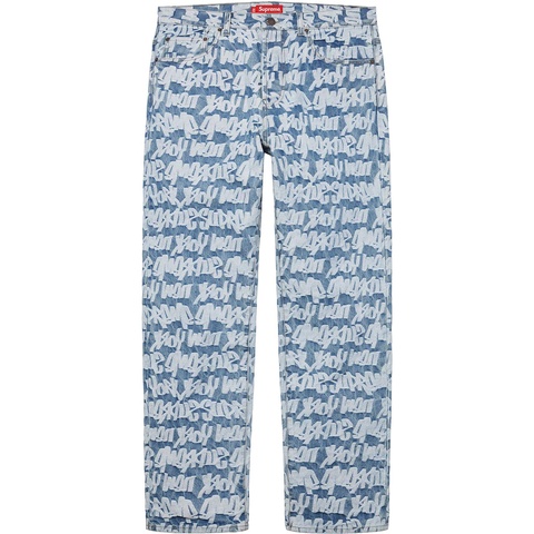 Supreme Fat Tip Jacquard Regular Jean - Blue