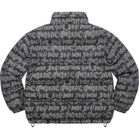 Supreme Fat Tip Jacquard Denim Puffer Jacket - Black
