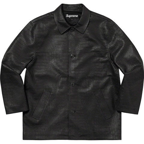 【希少】SUPREME 22ss Faux Croc Car Coat BLK Faux Croc Car Coat - spring/summer 2022 - Supreme