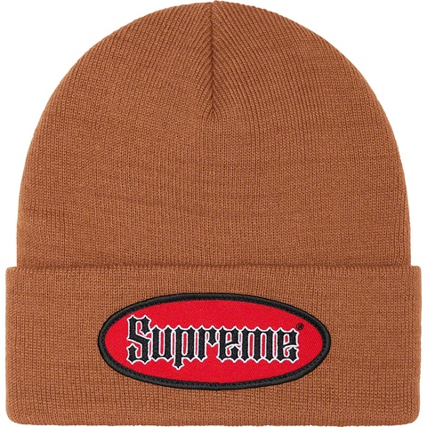 Supreme Oval Patch Beanie - Rust