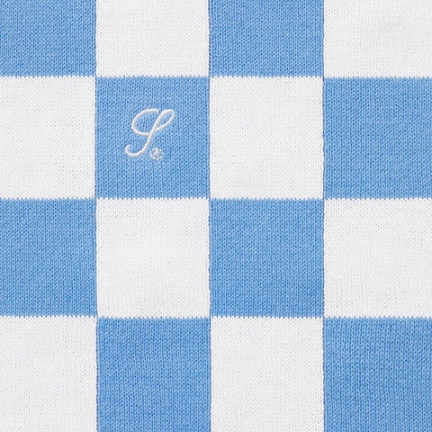 Supreme Checkerboard Zip Polo - White