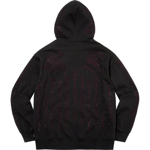 Rhinestone Zip Up Hooded Sweatshirt - Supreme