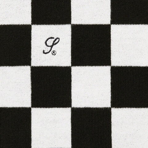 Supreme Checkerboard Zip Polo - Black