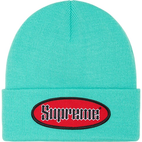 Supreme Oval Patch Beanie - Turquoise