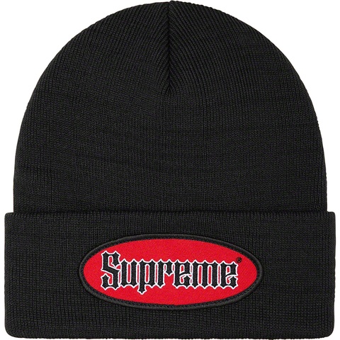 Supreme Oval Patch Beanie - Black