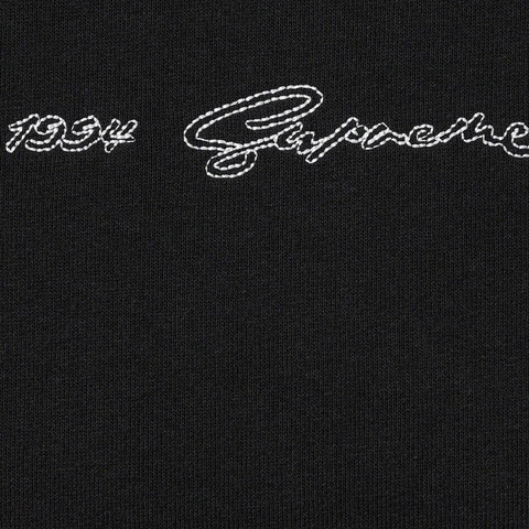 Supreme Script Stripe Hooded Sweatshirt - Black