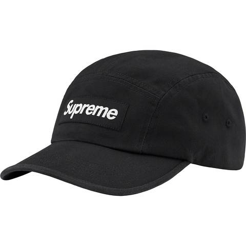 Supreme Washed Chino Twill Camp Cap - Black