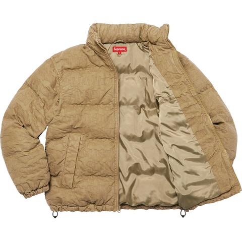 Supreme Fat Tip Jacquard Denim Puffer Jacket - Olive