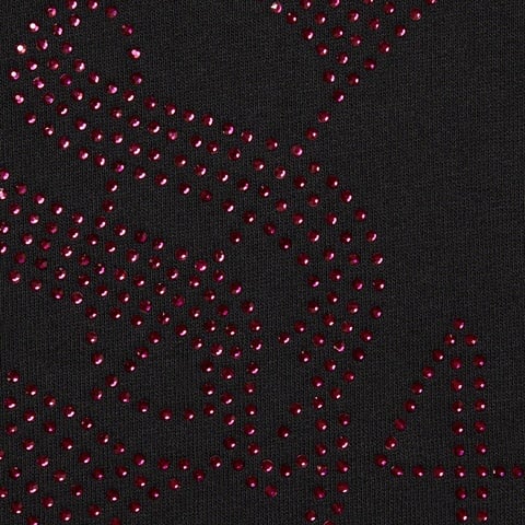 Supreme Rhinestone Zip Up Hooded Sweatshirt - Black