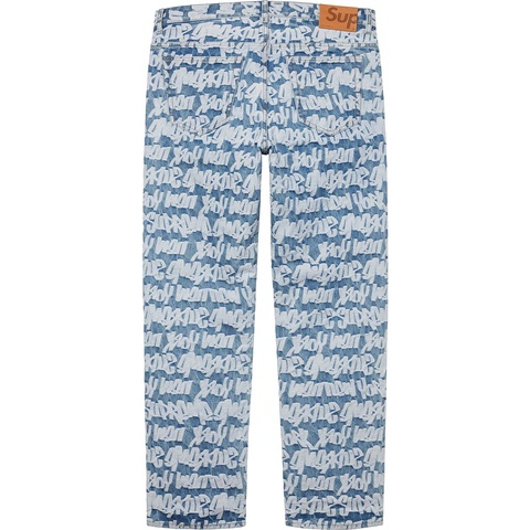 Supreme Fat Tip Jacquard Regular Jean - Blue