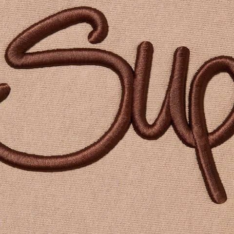 Supreme Raised Handstyle Hooded Sweatshirt - Dark Taupe