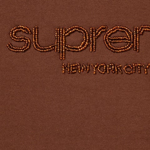 Supreme Beaded Logo S/S Top - Brown