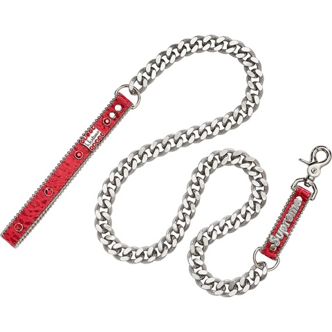 Supreme Supreme®/B.B. Simon® Studded Dog Leash - Red