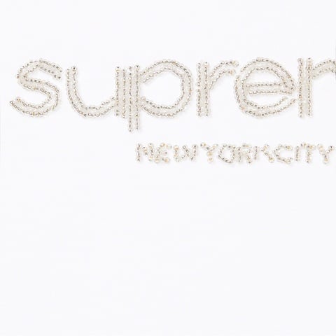 Supreme Beaded Logo S/S Top - White