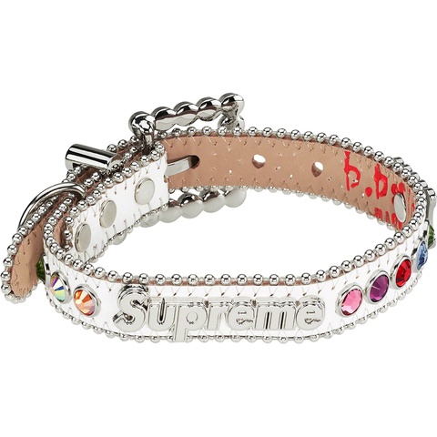 Supreme Supreme®/B.B. Simon® Studded Dog Collar - White