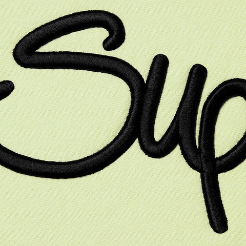Supreme Raised Handstyle Hooded Sweatshirt - Pale Green