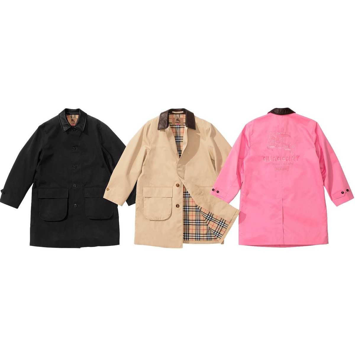 Supreme®/Burberry® Leather Collar Trench - Supreme