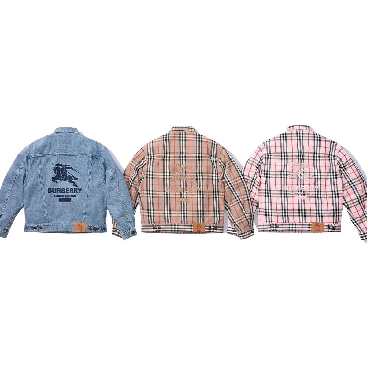 ジャケット・アウター Supreme Burberry Denim Trucker Jacket L Supreme Burberry Denim Trucker Jacket バーバリー ジャケット