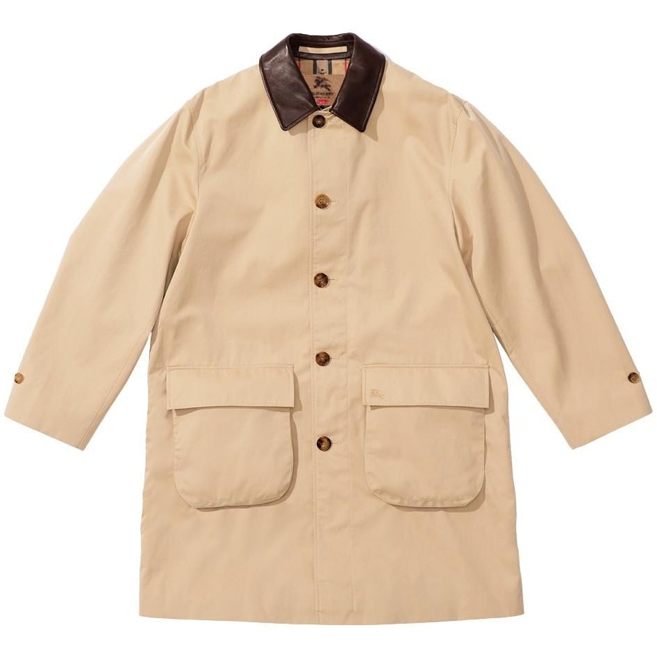 Supreme Supreme Burberry Leather Collar Trench (SS22) - $998