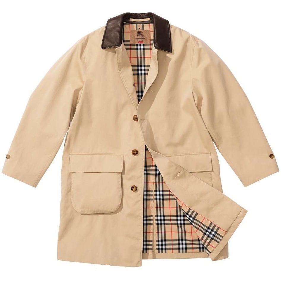 Supreme Supreme Burberry Leather Collar Trench (SS22) - $998