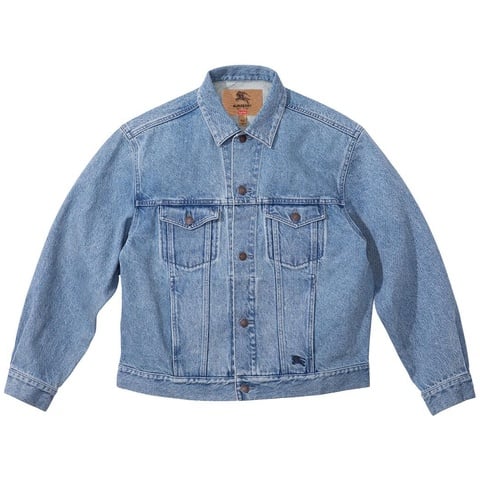 ジャケット・アウター Supreme Burberry Denim Trucker Jacket L Supreme Burberry Denim Trucker Jacket バーバリー ジャケット