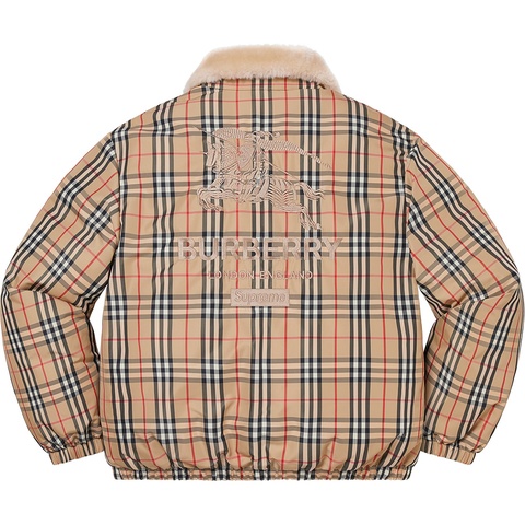 Supreme Supreme®/Burberry®Shearling Collar Down Puffer Jacket - Beige