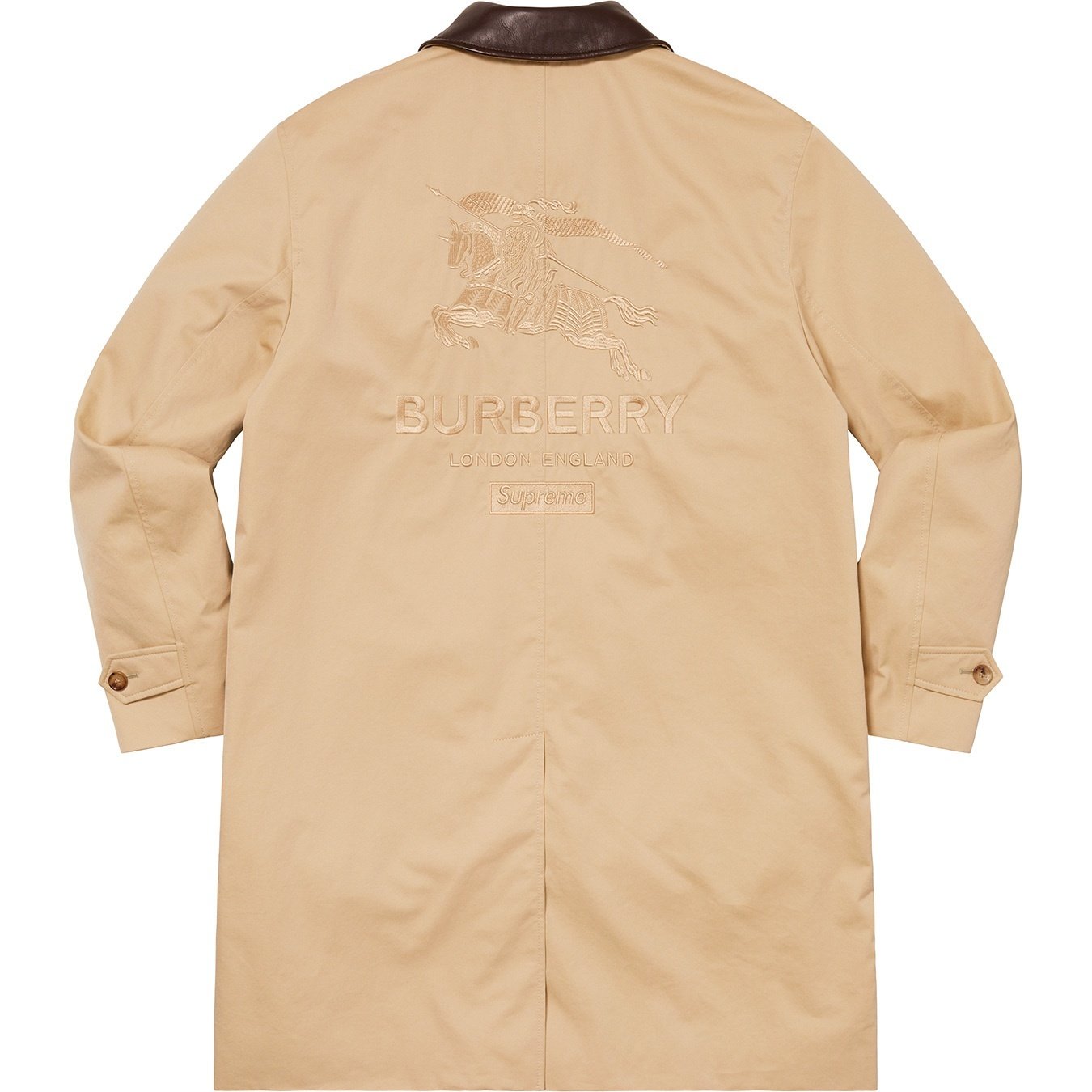 Supreme Supreme Burberry Leather Collar Trench (SS22) - Beige - $998