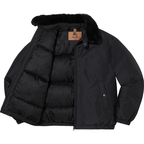 Supreme Supreme®/Burberry®Shearling Collar Down Puffer Jacket - Black