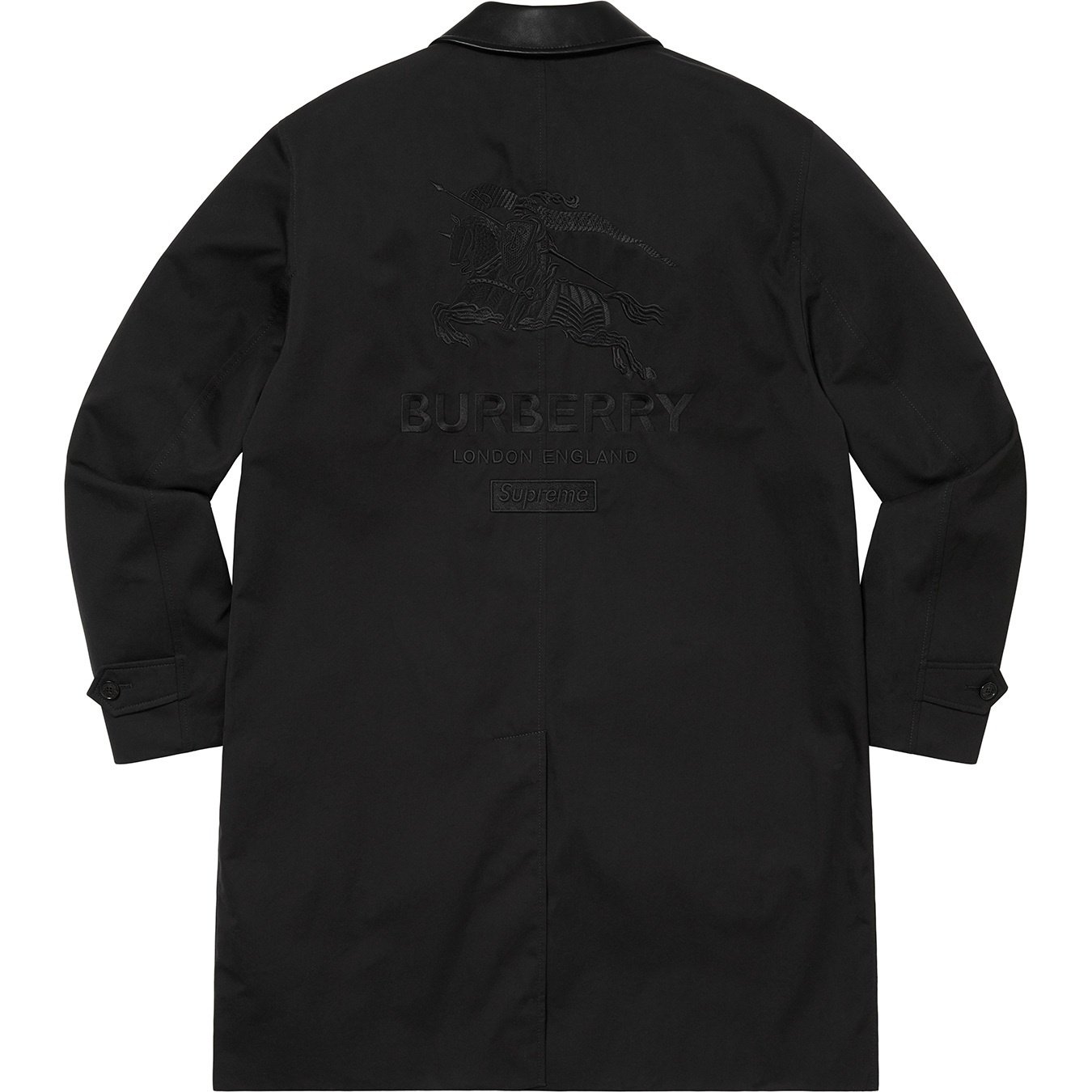 Supreme Supreme Burberry Leather Collar Trench (SS22) - Black - $998