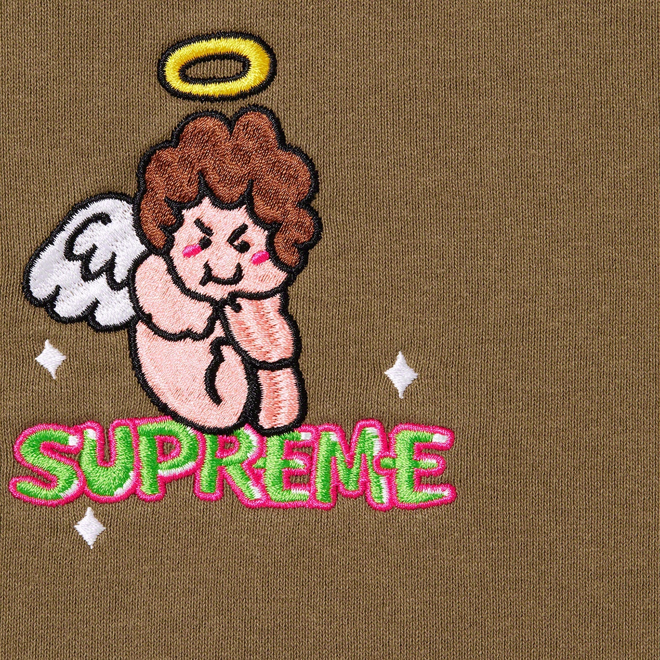 Supreme Angel Hooded Sweatshirt (SS22) - Olive Brown - $158