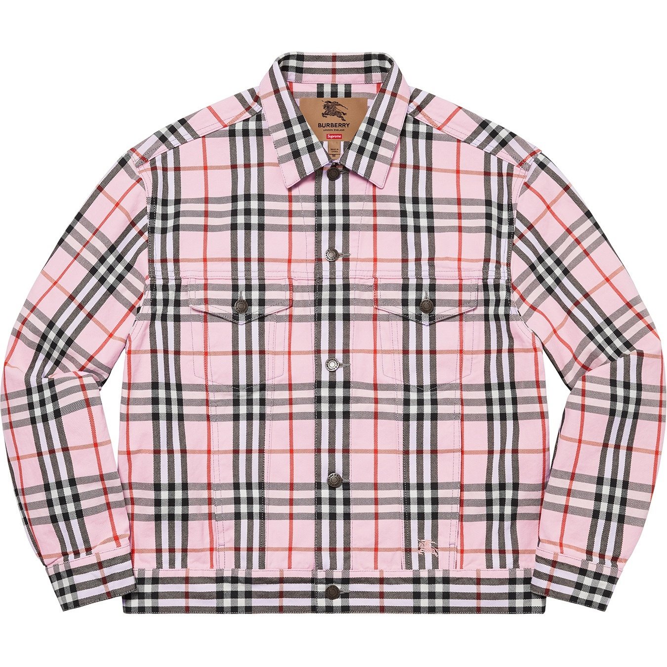 Supreme Supreme Burberry Denim Trucker Jacket (SS22) - Pink - $298