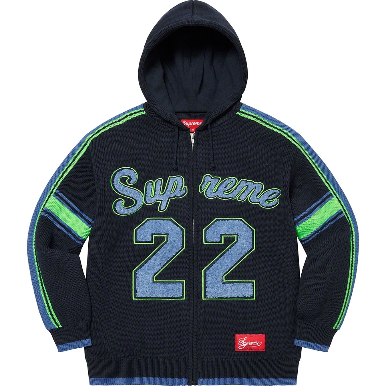 Supreme Sport Zip Up Hooded Sweater (SS22) - Navy - $198