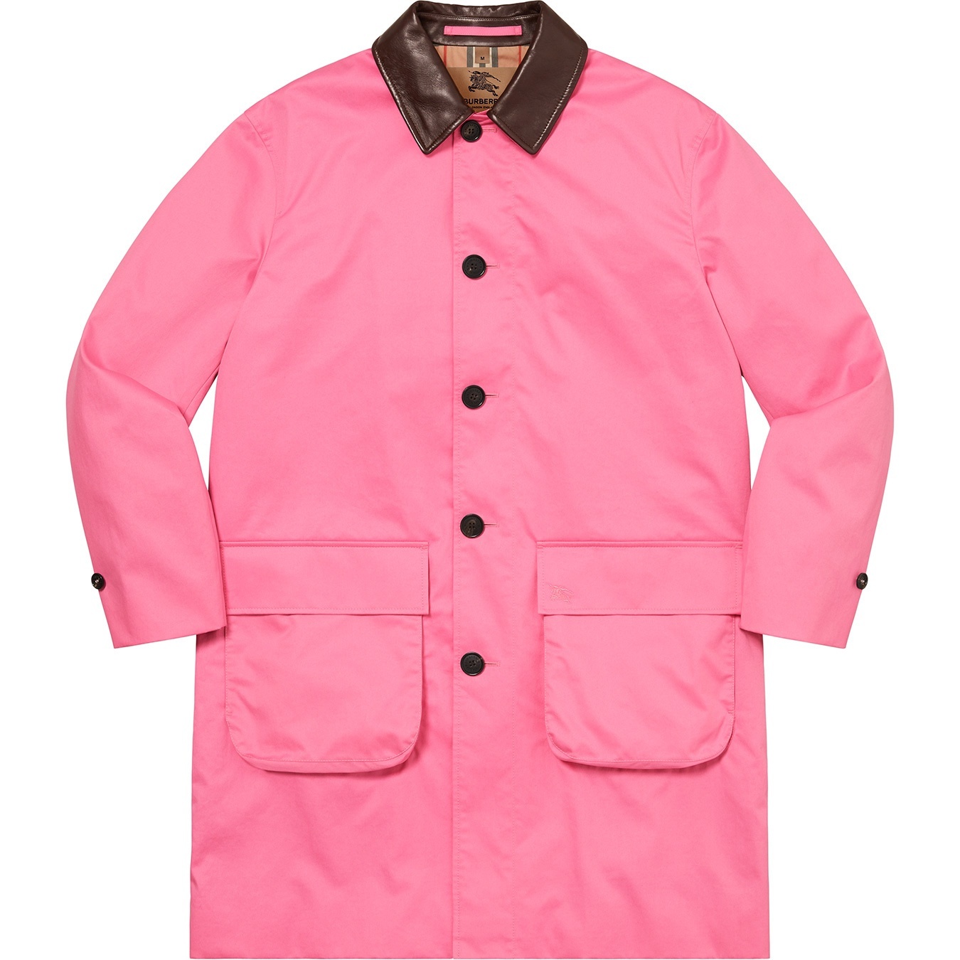 Supreme Supreme Burberry Leather Collar Trench (SS22) - Pink - $998