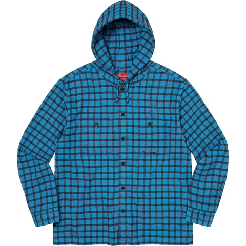Supreme Mini Plaid Hooded Shirt - Blue