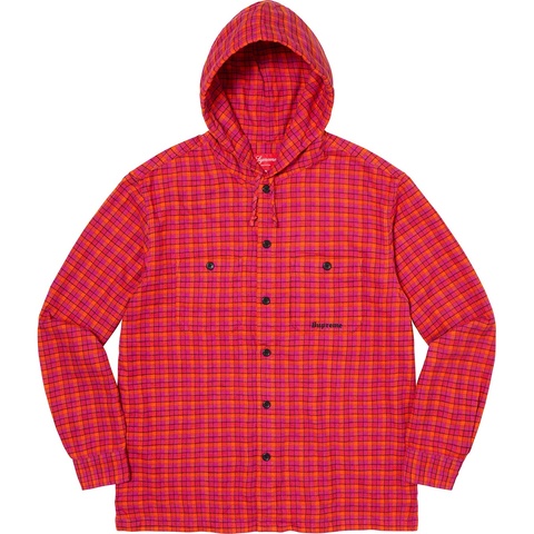 Supreme Mini Plaid Hooded Shirt - Pink