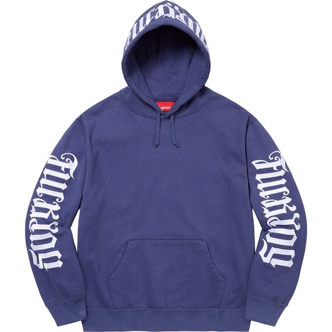 Supreme Ambigram Hooded Sweatshirt - Washed Navy