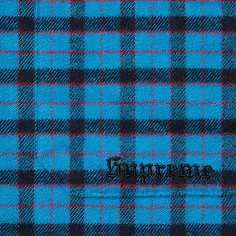 Supreme Mini Plaid Hooded Shirt - Blue