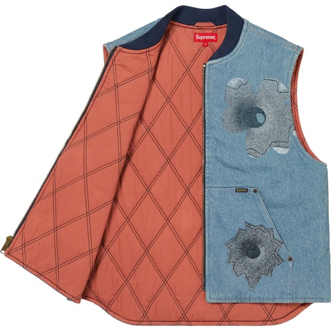 トップス Supreme nate lowman vest Supreme x Nate Lowman Bullet Flower Work Vest - LARGE (Spring