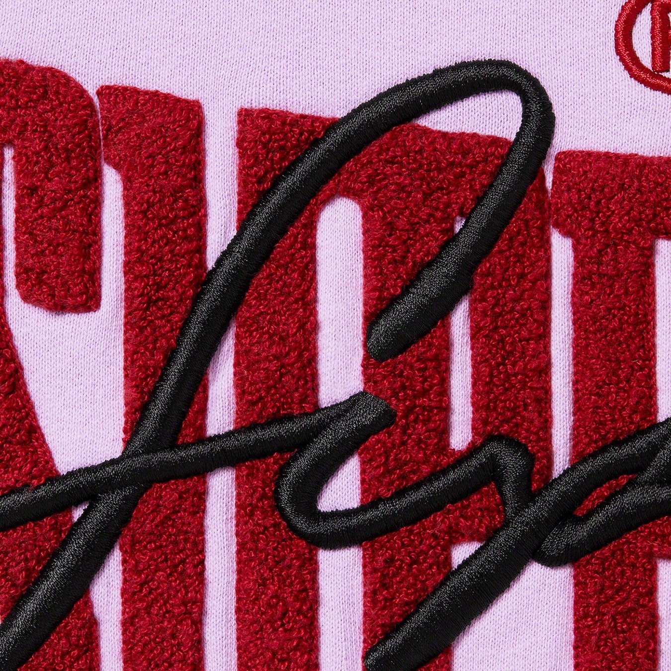 Supreme Embroidered Chenille Hooded Sweatshirt (SS22) - Pale Purple - $168