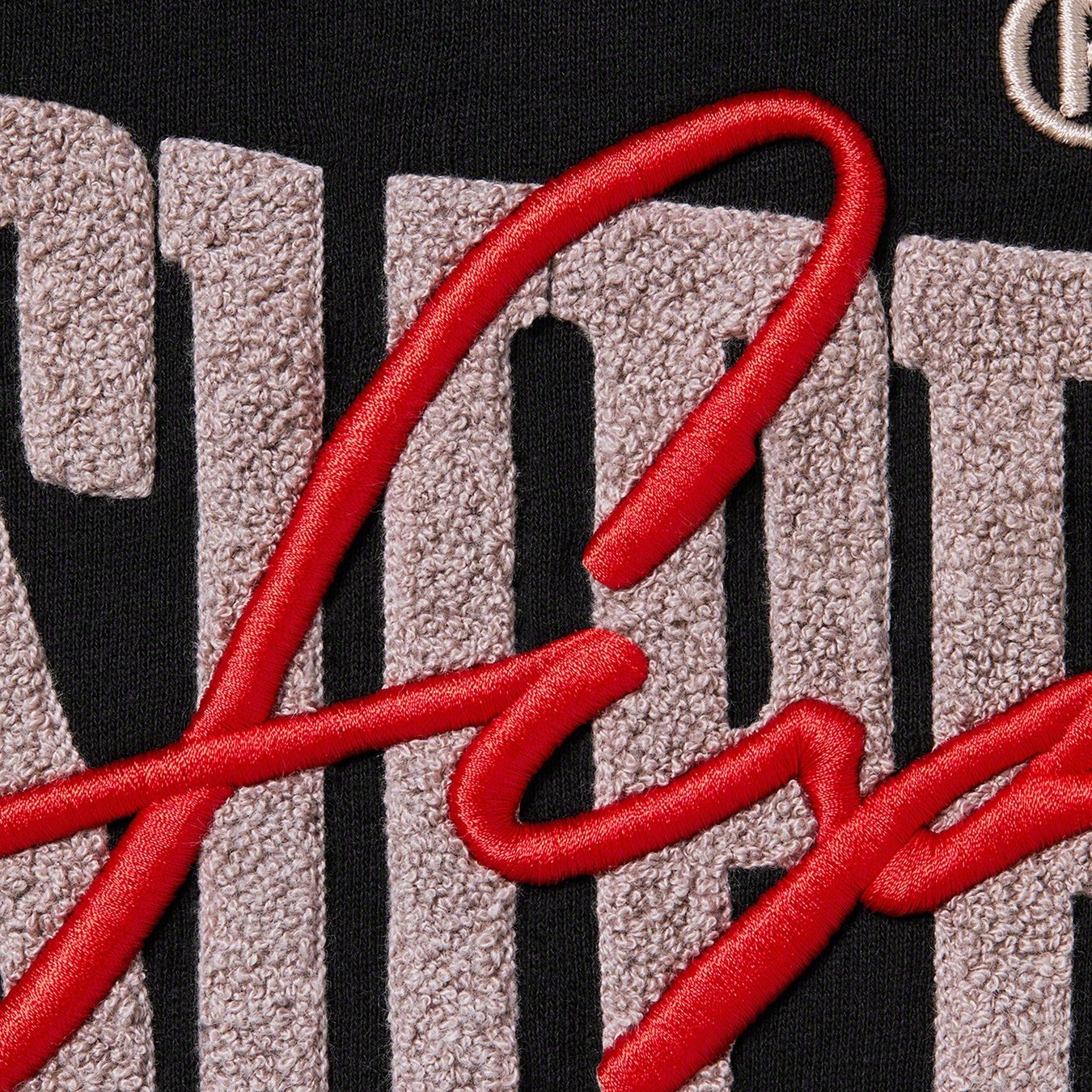 Supreme Embroidered Chenille Hooded Sweatshirt (SS22) - Black - $168