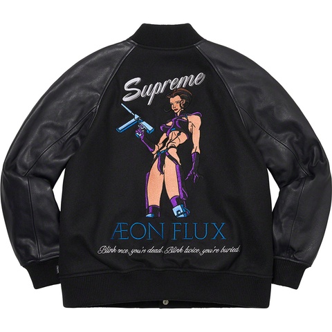 Supreme Aeon Flux Varsity Jacket - Black